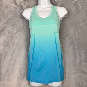 BCG Ombre Active Tank Top Womens Small Blue Green Racerback Athletic Gym Shirt